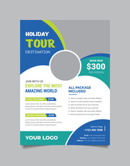 Summer vacation Travel flyer template design
