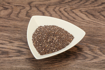 Seasoning chia seeds in the bowl