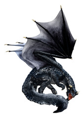 3D Rendering Fairy Tale Dragon on White