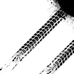 Vector Print Textured Tire Track . Design Element . Car tread silhouette . Mud splash grunge texture