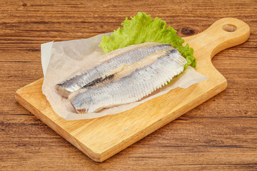 Herring fillet with salad leaves