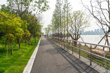 walkway in the modern city