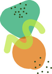 Abstract background with geometric shapes in trendy shades of gray, green and brown. Doodle drawings for web screensavers, template for cover or postcard design in modern style.