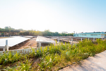 Fototapeta premium solar power plant on Be island at Ly Son, Ly Son island, Quang Ngai Province, Viet Nam