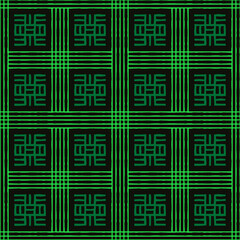 Seamless vector authentic fabric pattern with african adinkra symbols for your project