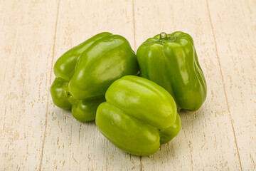 Green sweet bell pepper heap