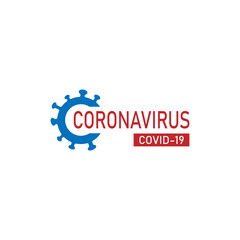 vector illustration of coronavirus with lettering and bokteria