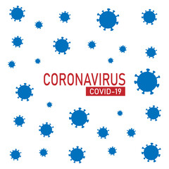 vector illustration of coronavirus with lettering and bokteria