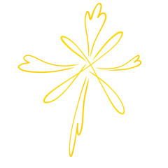 Christmas star with hearts and infinity signs like a cross