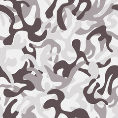 Abstract camouflage seamless pattern. Camo background, natural curved wavy shapes, forms