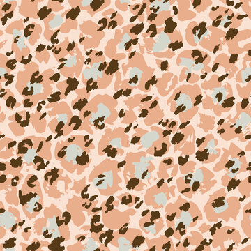 Animal skin seamless pattern. Leopard`s spotted fur imitation.