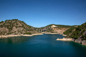 Fototapeta na wymiar Contreras reservoir between the Community of Valencia and Castilla La Mancha.