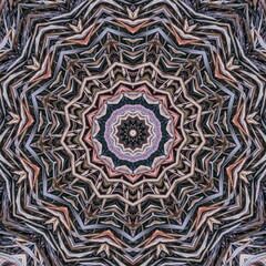  Weathered autumn abstract leaf backgroudn with mandala shape