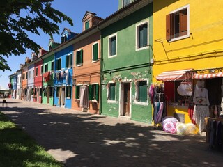 Fototapeta na wymiar colored houses in island