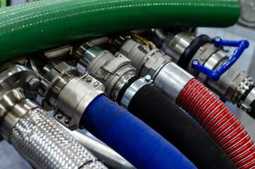 Close up of different water hose