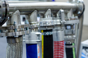 Close up of different water hose