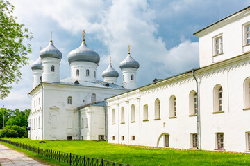 Fototapeta na wymiar St. George's (Yuriev) Male Monastery outside Veliky Novgorod, Russia