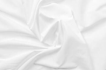 Abstract white fabric texture background. Cloth soft wave. Creases of satin. silk and cotton.