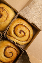CInnamon Rolls on Box and Plate 