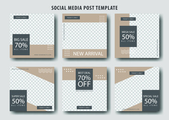 Fashion sales social media banner collection
