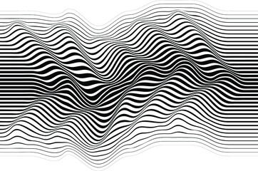 Fototapeta na wymiar Abstract flow lines background . Fluid wavy shape .Striped linear pattern . Music sound wave . Vector illustration