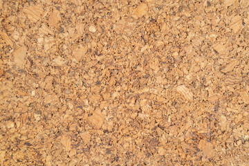Cork wood texture. Brown cork texture. Close up. Empty blank cork board. Macro shot of corkboard texture background.