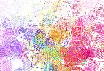 Obraz premium Light Multicolor vector pattern with polygonal style with circles.
