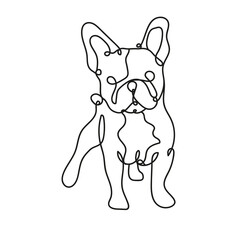 bulldog mascot one line style icon