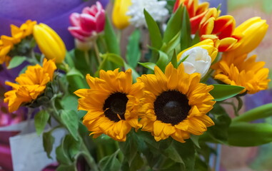 Bouquet with sunflowers