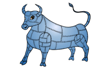 Vector iron bull symbol of 2021