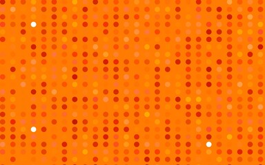 Light Orange vector layout with circle shapes. Beautiful colored illustration with blurred circles in nature style. Pattern of water, rain drops.