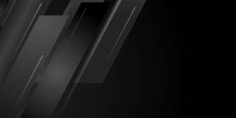 Obraz premium Black grey abstract background geometry shine and layer element vector for presentation design. Suit for business, corporate, institution, party, festive, seminar, and talks.