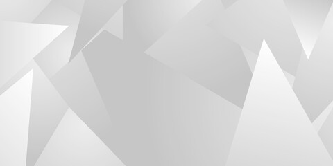 Grey white abstract triangle 3D background geometry shine and layer element vector for presentation design. Suit for business, corporate, institution, party, festive, seminar, and talks.