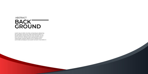 Modern black red abstract wave curved background for presentation design with white space for text