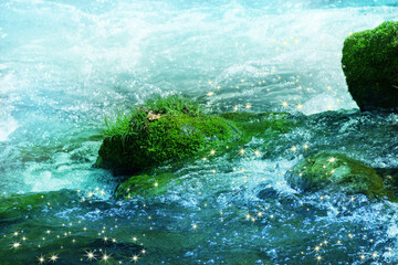 太陽の光と水の波紋