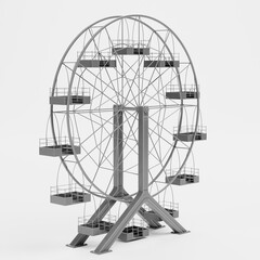 Realistic 3D Render of Ferris Wheel