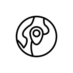 global location icon in line style isolated on white background. EPS 10