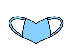 ハートの形のマスク(青線)