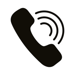 telephone service block style icon