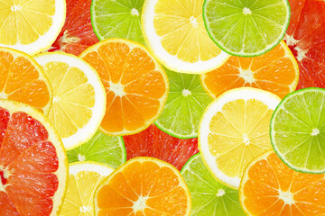フルーツ　柑橘　断面　スライス　テクスチャ　背景素材