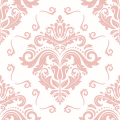Orient classic pattern. Seamless abstract pink background with vintage elements. Orient background. Ornament for wallpaper and packaging