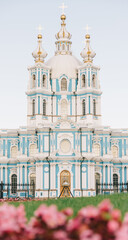 Saint-Petersburg, Russia, 21 August 2020: Resurrection of the Christ the Savior or Smolny Cathedral...