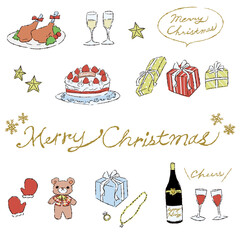 ラフで大人かわいいクリスマスイラスト