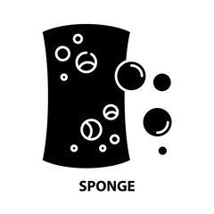 sponge symbol icon, black vector sign with editable strokes, concept illustration