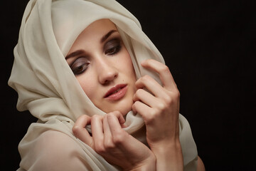 woman with headscarf