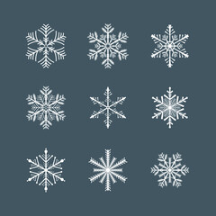 Fototapeta na wymiar snowflakes with gray background