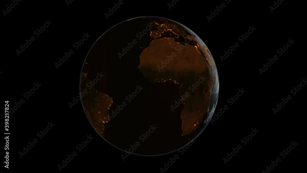 Poster earth pulsing with colors at night. great textless background video with room for your text. perfect