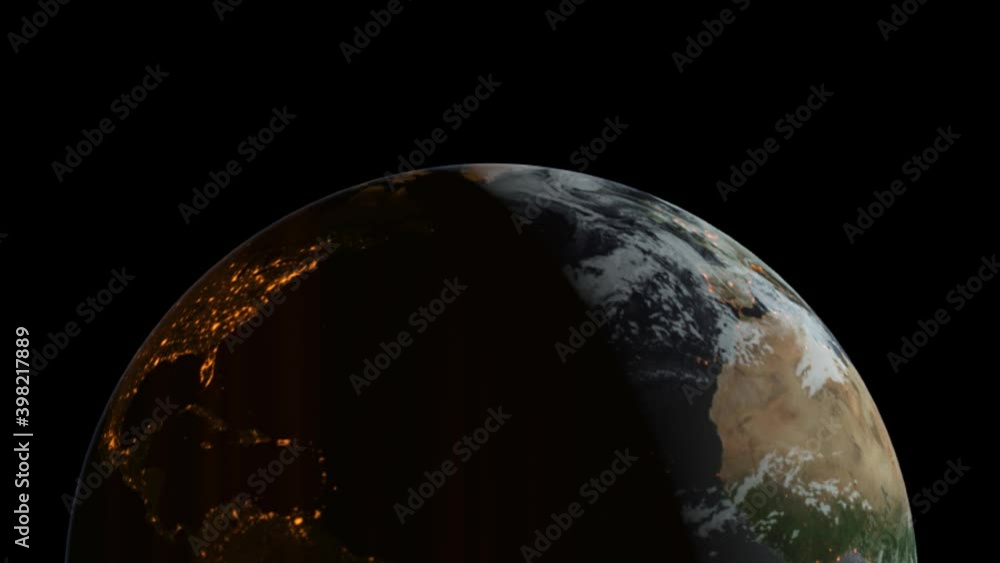 Poster earth pulsing with colors at night. great textless background video with room for your text. perfect