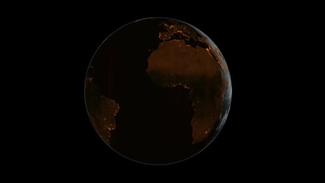 Earth pulsing with colors at night. Great textless background video with room for your text. Perfect for presentations.