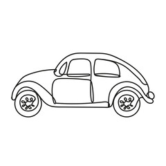 old car vehicle one line style icon